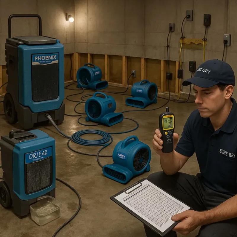 Structural Drying and Dehumidification process in Halifax County, VA